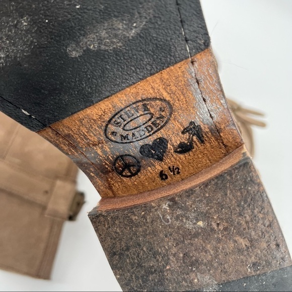 STEVE Madden tan suede buckle tall boots size 6.5 - Picture 7 of 9